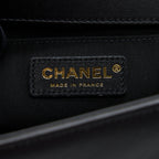 CHANEL MEDIUM BOY BAG LAMBSKIN BLACK BRUSHED GHW