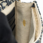 DIOR SADDLE POUCH WITH CHAIN DIOR OBLIQUE JACQUARD BLUE GHW