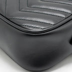 Gucci Small GG Marmont Camera Bag Matelasse Chevron Leather Black GHW
