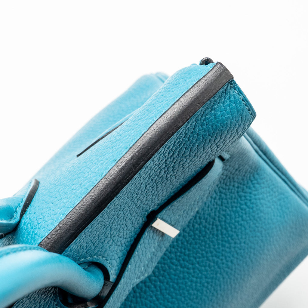 Hermes Birkin 30 Clemence Blue Paon SHW