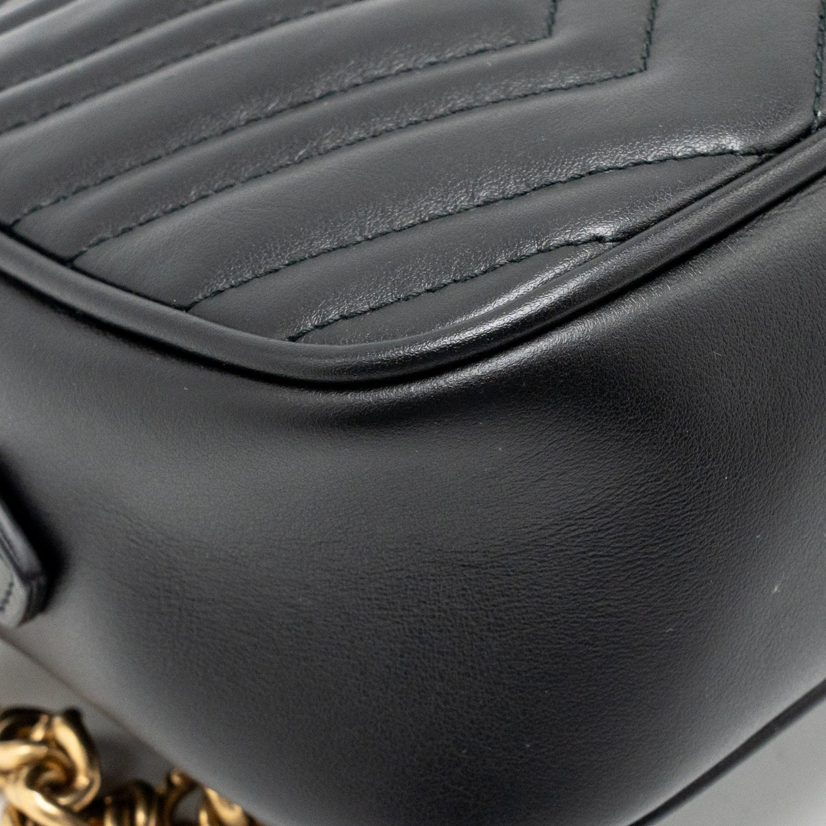 Gucci Small GG Marmont Camera Bag Matelasse Chevron Leather Black GHW