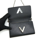 LOUIS VUITTON TWIST WALLET ON CHAIN BLACK SHW EPI LEATHER