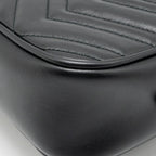 Gucci Small GG Marmont Camera Bag Matelasse Chevron Leather Black GHW
