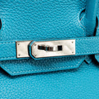 Hermes Birkin 30 Clemence Blue Paon SHW