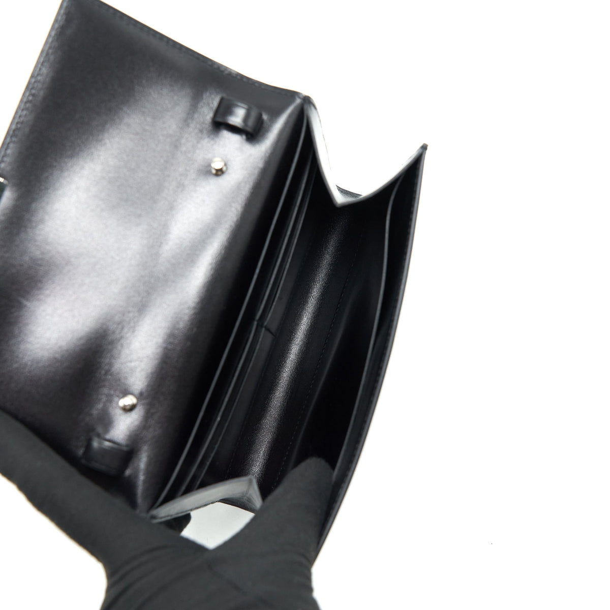 Hermes Clic 16 Wallet box Calfskin black SHW