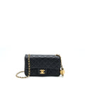 CHANEL PEARL CRUSH MINI RECTANGULAR LAMBSKIN BLACK WITH GHW (MICROCHIP)