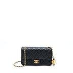 CHANEL PEARL CRUSH MINI RECTANGULAR LAMBSKIN BLACK WITH GHW (MICROCHIP)