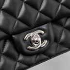 CHANEL MINI SQUARE FLAP BAG LAMBSKIN BLACK SHW