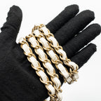 CHANEL QUILTED FLAP BAG LAMBSKIN WHITE/ BLACK GHW