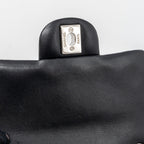 CHANEL MINI SQUARE FLAP BAG LAMBSKIN BLACK SHW