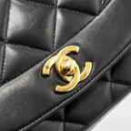 CHANEL VINTAGE DIANA FLAP BAG LAMBSKIN BLACK GHW