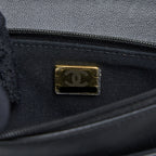 CHANEL DETAILED TOP HANDLE WALLET ON CHAIN LAMBSKIN BLACK BRUSHED GHW (MICROCHIP)