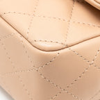 CHANEL MINI RECTANGULAR FLAP BAG LAMBSKIN DARK BEIGE LGHW (MICROCHIP)