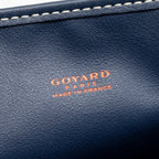 Goyard Mini Anjou Tote Bag Goyardine Canvas/Calfskin Bleu Marine SHW
