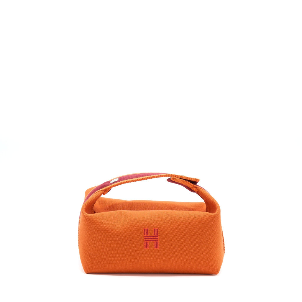 HERMES TROUSSE DE TOILETTE BRIDE A BRAC PM TRAVEL POUCH ORANGE FEU