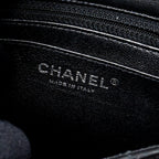 CHANEL MINI SQUARE FLAP BAG LAMBSKIN BLACK SHW