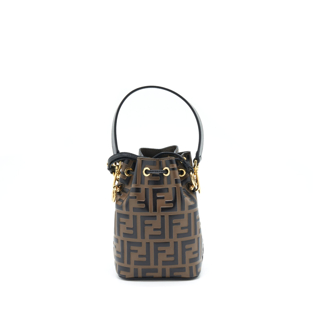 FENDI MON TRESOR BUCKET BAG CALFSKIN BROWN GHW