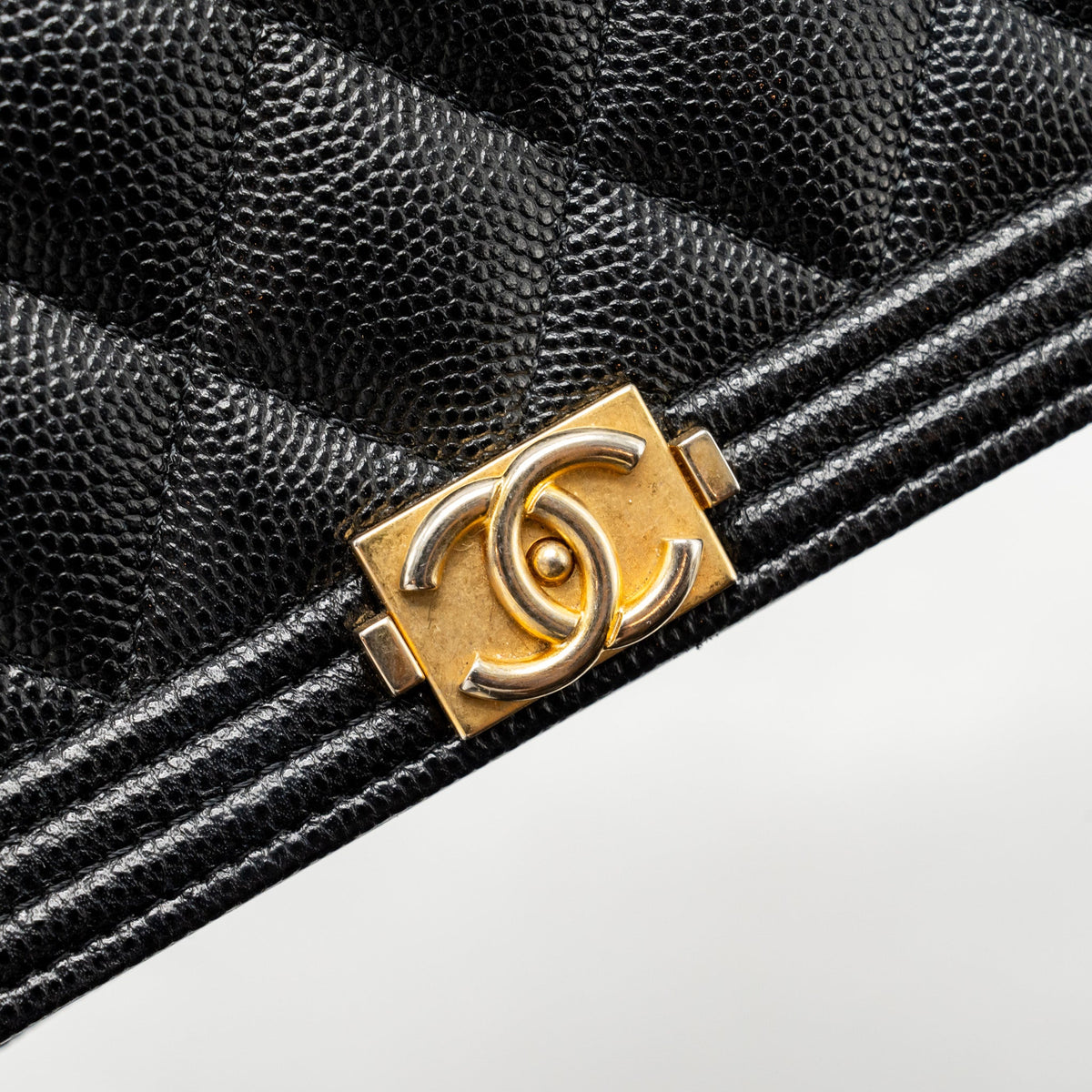 CHANEL BOY WALLET ON CHAIN CAVIAR BLACK GHW