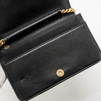 CHANEL BOY WALLET ON CHAIN CAVIAR BLACK GHW