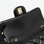 CHANEL MINI RECTANGULAR FLAP BAG LAMBSKIN BLACK LGHW (MICROCHIP)
