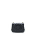 CHANEL PEARL CRUSH MINI SQUARE FLAP BAG LAMBSKIN BLACK GHW (MICROCHIP)