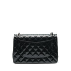 CHANEL CLASSIC FLAP BAG JUMBO PATENT BLACK SHW