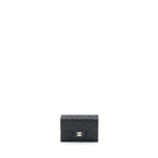 CHANEL SMALL COMPACT WALLET CAVIAR BLACK LGHW