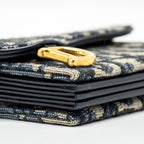DIOR SADDLE LOTUS WALLET BLUE OBLIQUE JACQUARD GHW