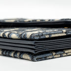 DIOR SADDLE LOTUS WALLET BLUE OBLIQUE JACQUARD GHW