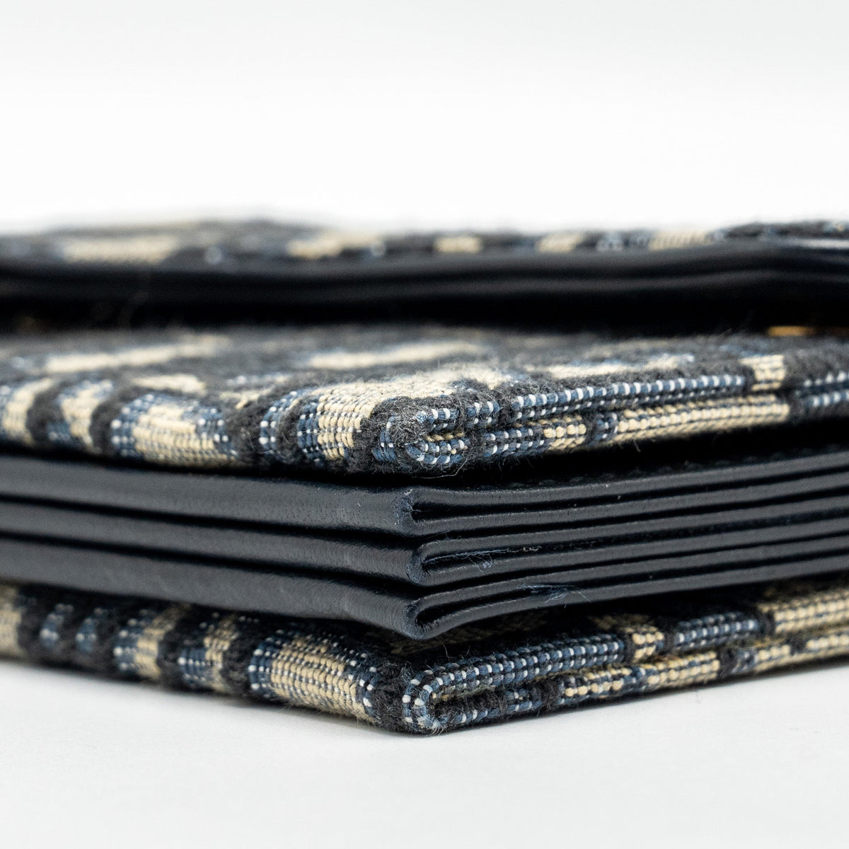 DIOR SADDLE LOTUS WALLET BLUE OBLIQUE JACQUARD GHW
