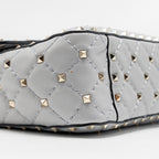 VALENTINO MEDIUM ROCKSTUD SPIKE BAG LAMBSKIN NAPPA LIGHT GREY LGHW