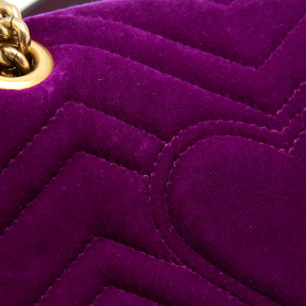 GUCCI MINI MARMONT BAG VELVET PURPLE GHW