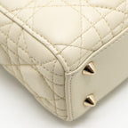 DIOR SMALL LADY DIOR LAMBSKIN WHITE LGHW