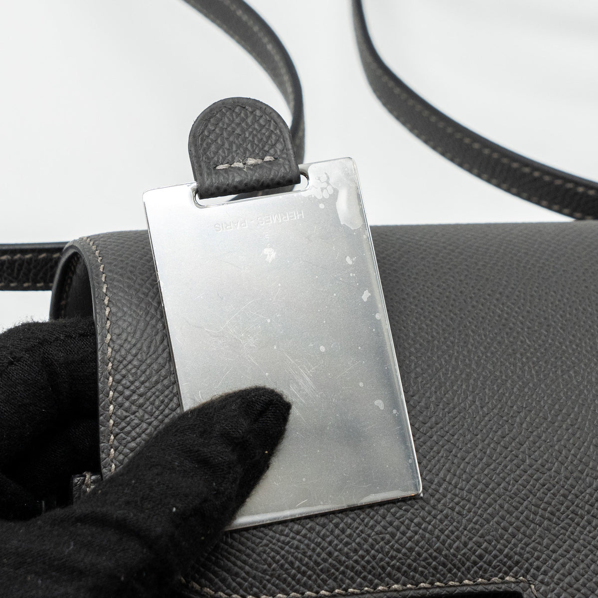 Hermes mini constance epsom graphite LGHW (New Version)