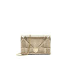 DIOR DIORAMA WALLET ON CHAIN METALLIC GOLD WITH GHW