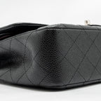 CHANEL MEDIUM CLASSIC DOUBLE FLAP BAG CAVIAR BLACK SHW (MICROCHIP)