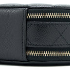 CHANEL MINI TOP HANDLE ROUND VANITY CASE WITH CHAIN CAVIAR BLACK LGHW