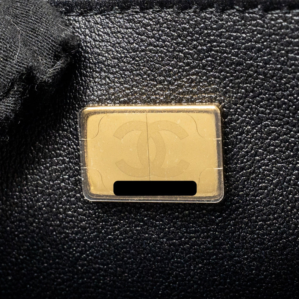 CHANEL CLASSIC MINI SQUARE FLAP BAG LAMBSKIN BLACK LGHW (MICROCHIP)