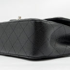 CHANEL MEDIUM CLASSIC DOUBLE FLAP BAG CAVIAR BLACK SHW (MICROCHIP)
