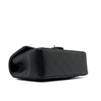 CHANEL TOP HANDLE MINI RECTANGULAR FLAP BAG LAMBSKIN BLACK LGHW (MICROCHIP )