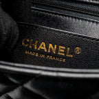 CHANEL CLASSIC MINI SQUARE FLAP BAG LAMBSKIN BLACK LGHW (MICROCHIP)