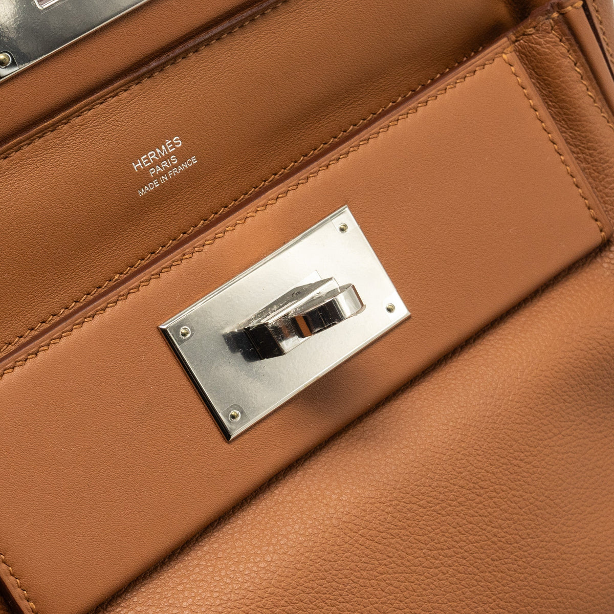 Hermes Mini 24/24 2424-21 Bag Evercolor/Swift Gold SHW