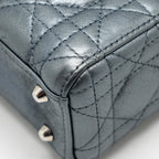 DIOR MINI LADY DIOR LAMBSKIN IRIDESCENT GREY SHW