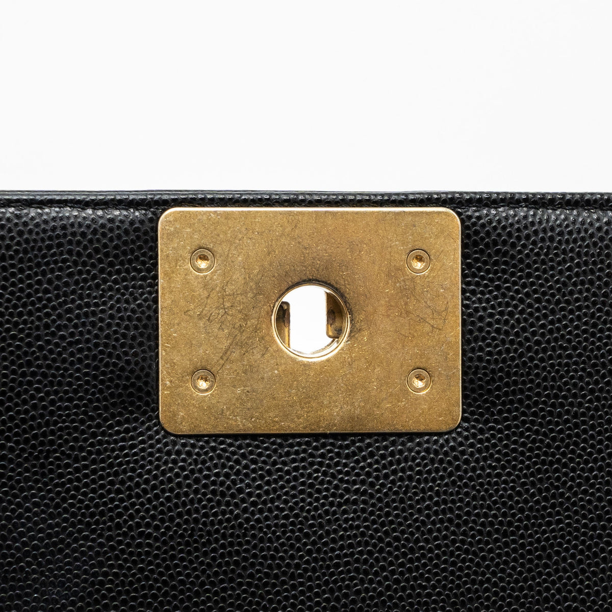 CHANEL MEDIUM CLASSIC BOY BAG CAVIAR BLACK GHW (MICROCHIP)