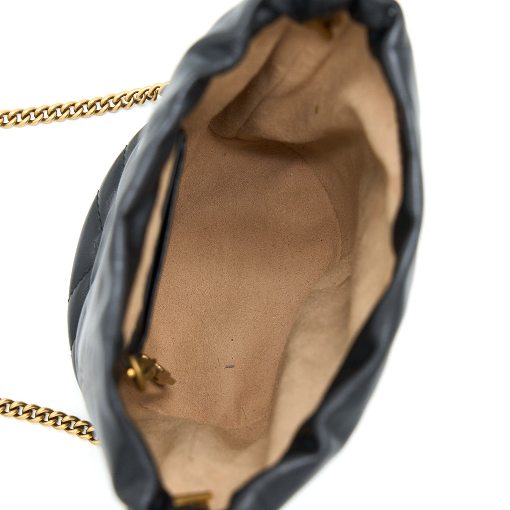 GUCCI GG MARMONT MINI BUCKET BLACK GHW