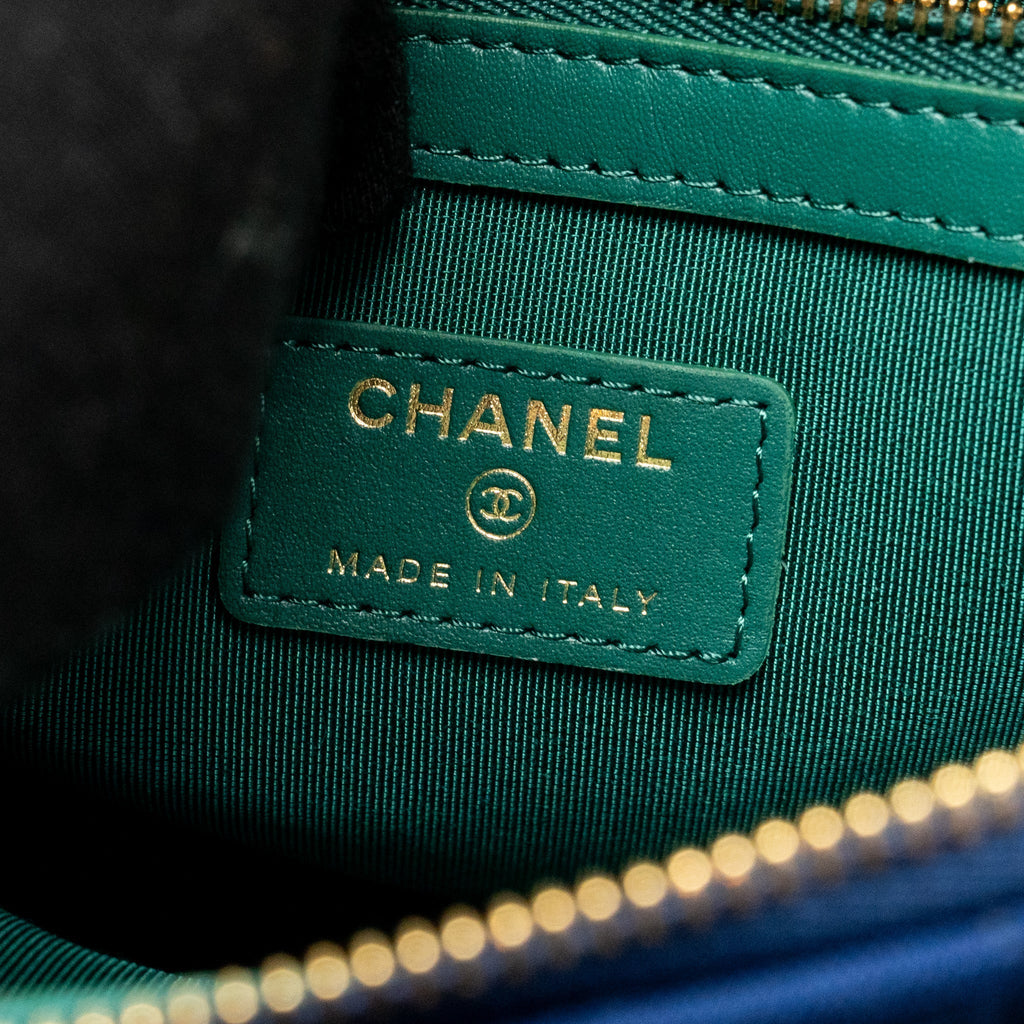 Chanel O-Case Pouch Jersey Navy Blue LGHW