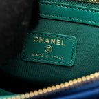 Chanel O-Case Pouch Jersey Navy Blue LGHW