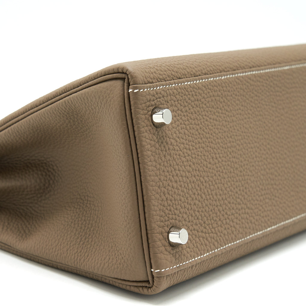HERMES KELLY 28 TOGO LEATHER ETOUPE SHW