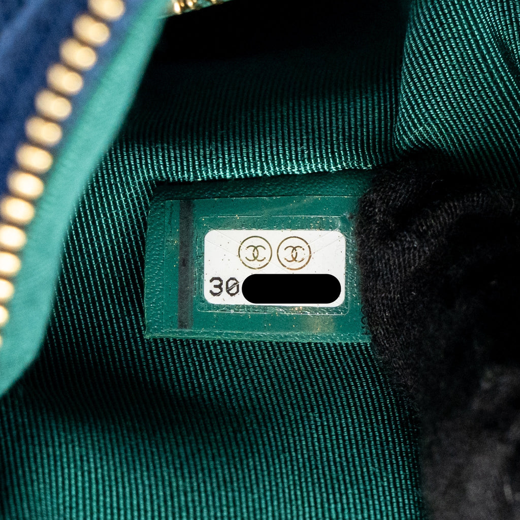 Chanel O-Case Pouch Jersey Navy Blue LGHW