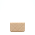 CHANEL 22S DETAILED LOGO WALLET ON CHAIN CAVIAR DARK BEIGE WITH LGHW (MICROCHIP)
